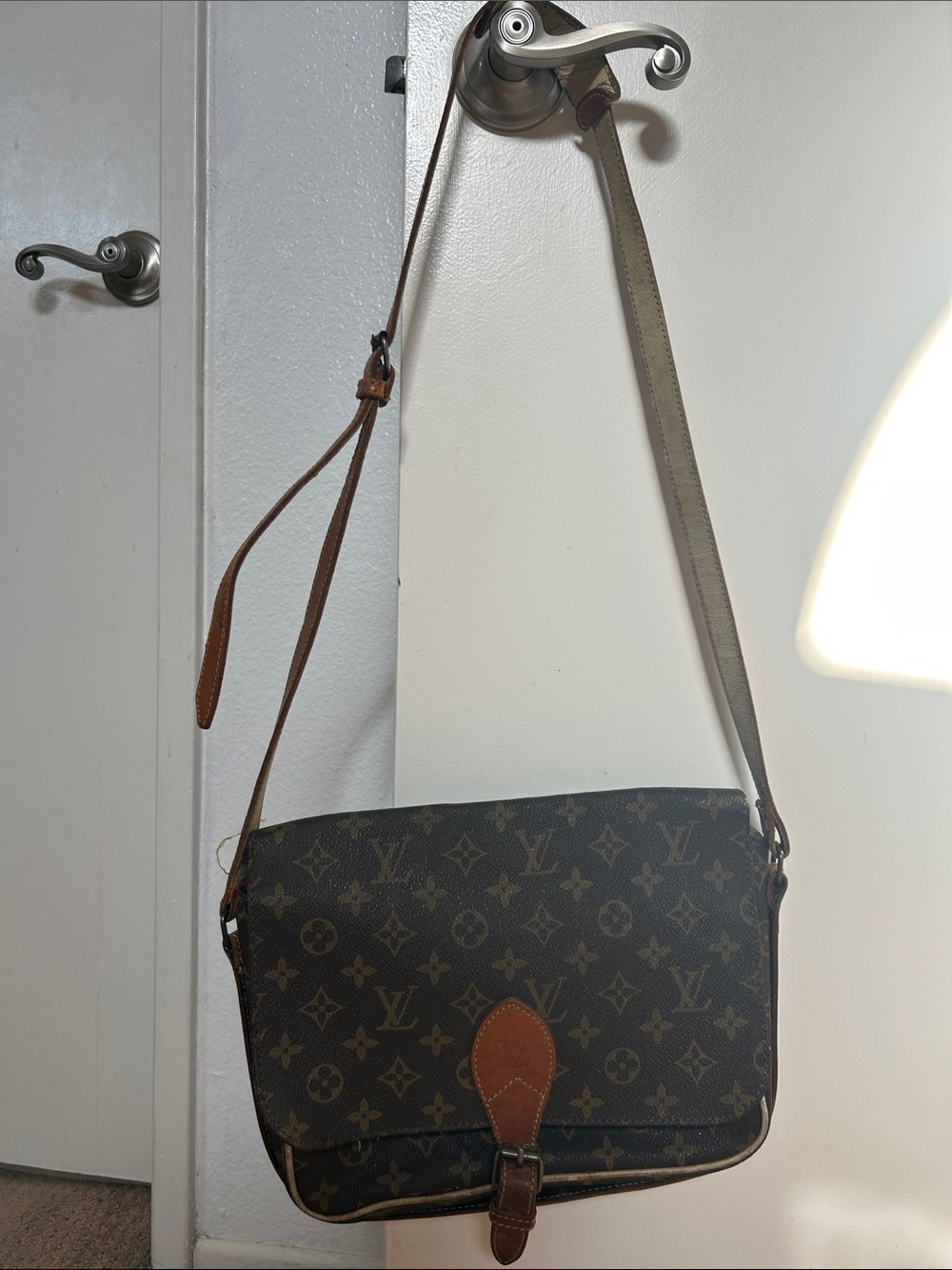 Louis Vuitton Monogram Canvas Messenger Bag in Brown and Tan